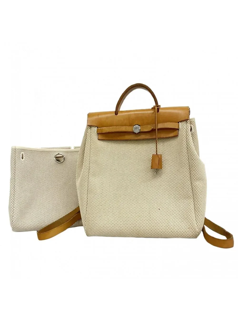 Hermes Herbag A Dos Zip Backpack Toile #298846H14B